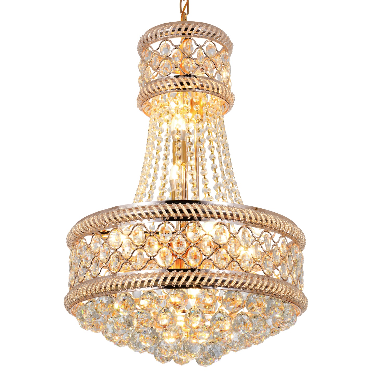 19" Gold Crystal Raindrop Pendant Light DS-SW09
