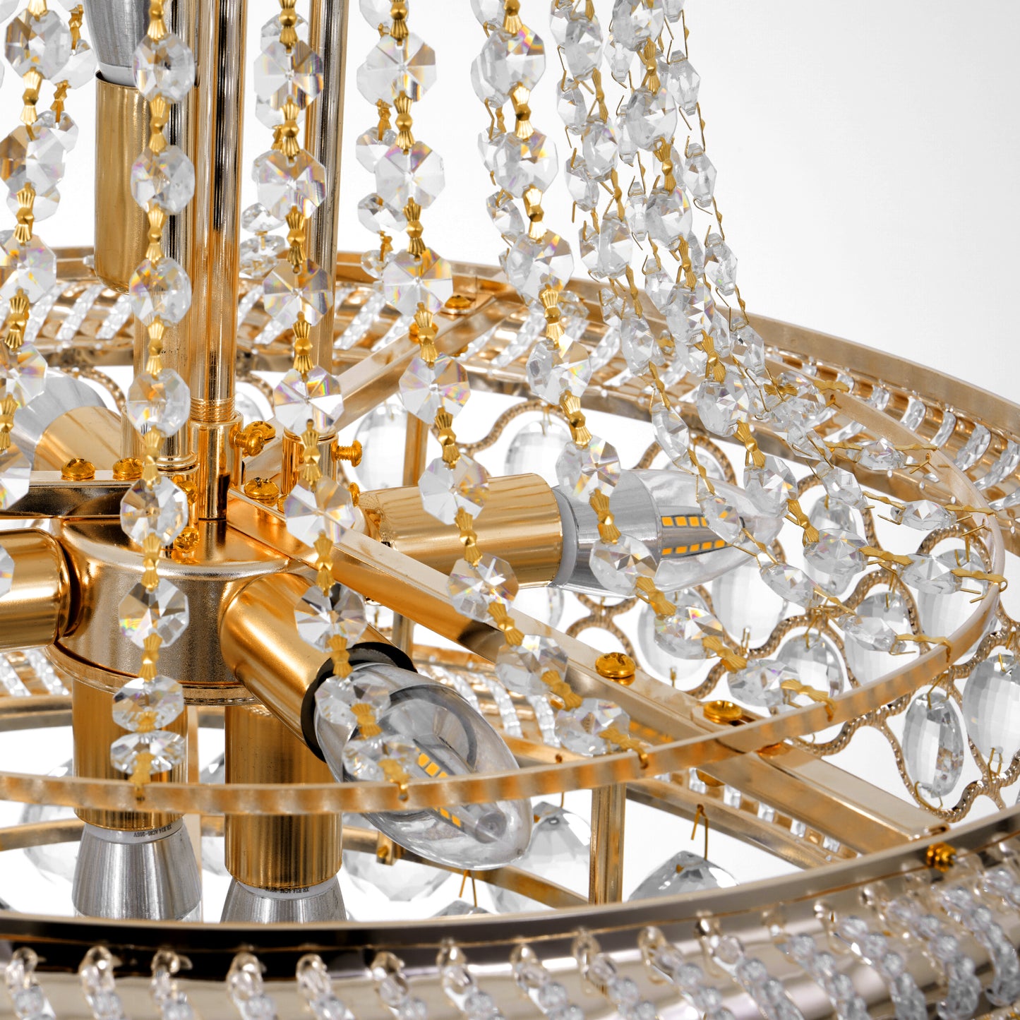 19" Gold Crystal Raindrop Pendant Light DS-SW09