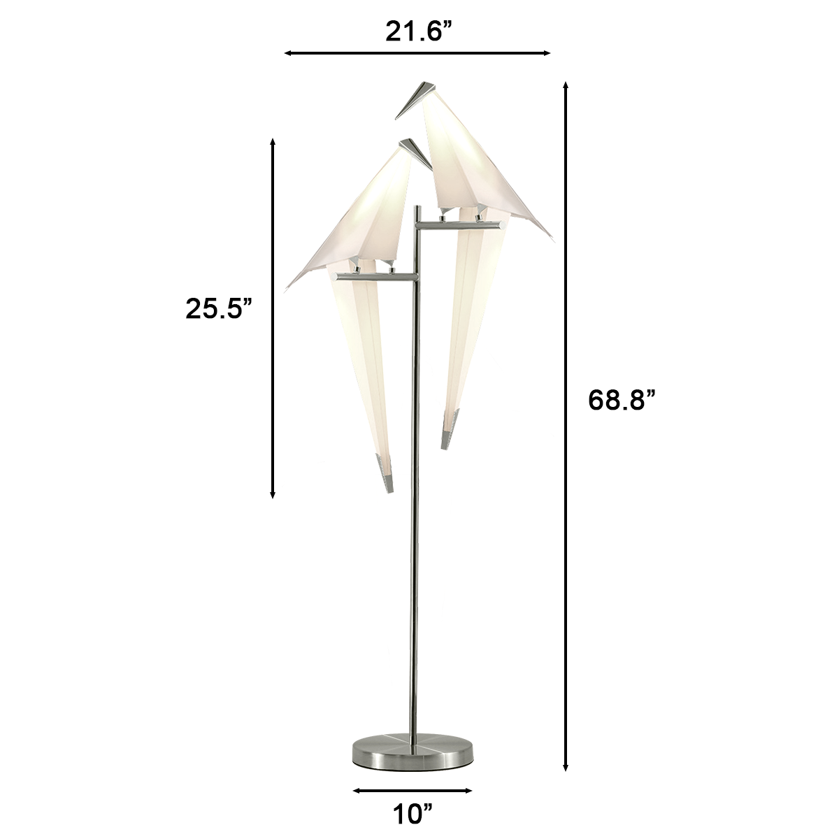 68" Origami Crane Bird Floor Lamp DS-SL64