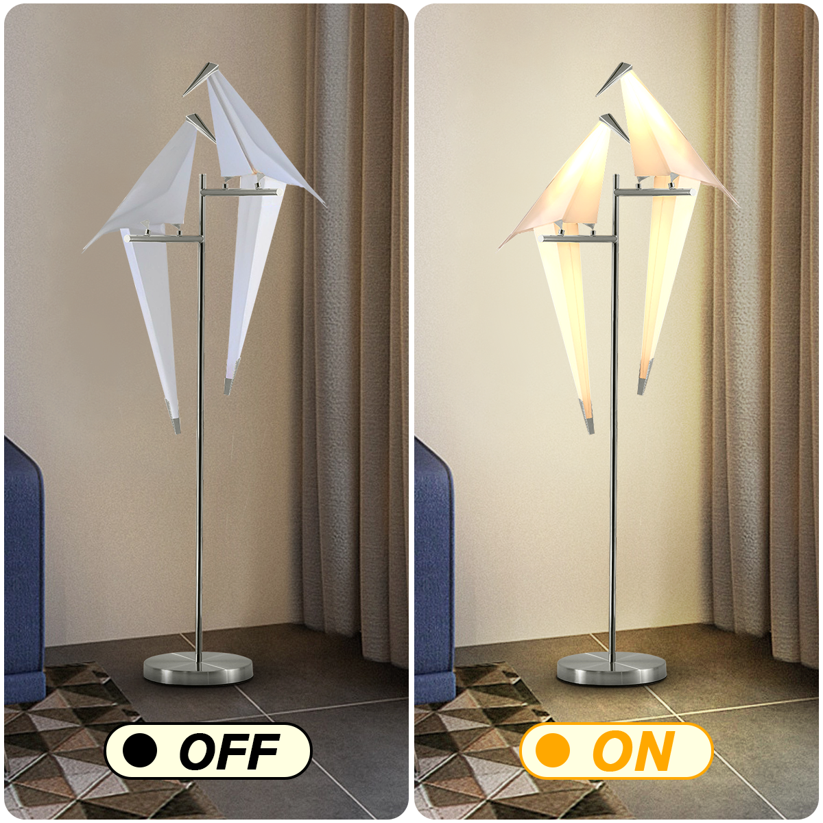 68" Origami Crane Bird Floor Lamp DS-SL64