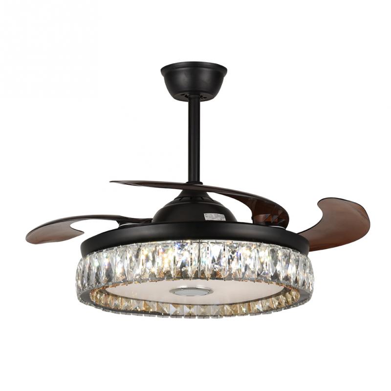 42" Modern Bluetooth Crystal Ceiling Fan with Light DS-FH32