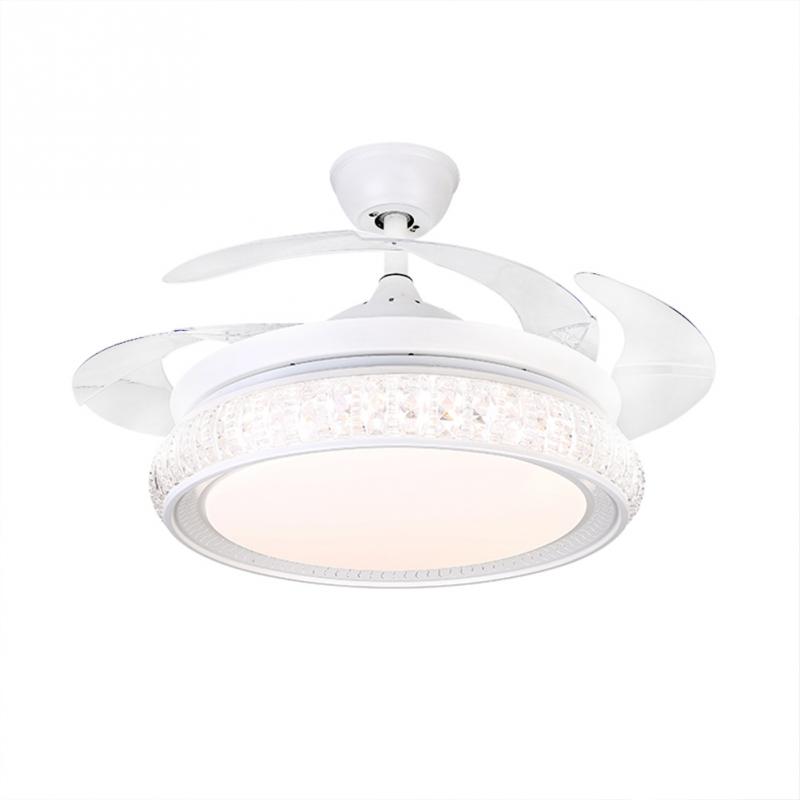42" White Invisible Ceiling Fan with Light DS-FZ51
