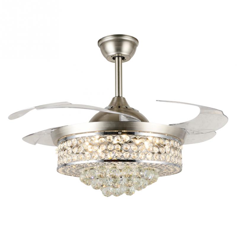 42" Crystal Invisible Ceiling Fan with Light DS-FZ189