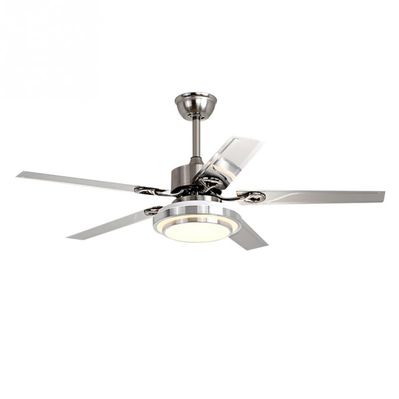 42" 5-Leaf Stainless Steel Three-Tone-Light Fan with Light