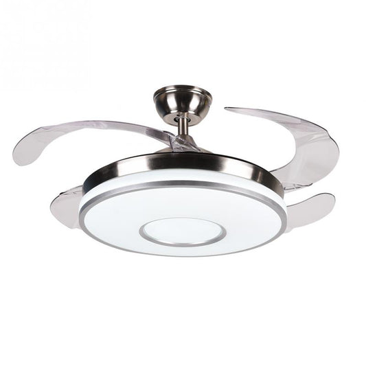 42" Silver Modern Remote Control Invisible Fan with Light DS-FZ08