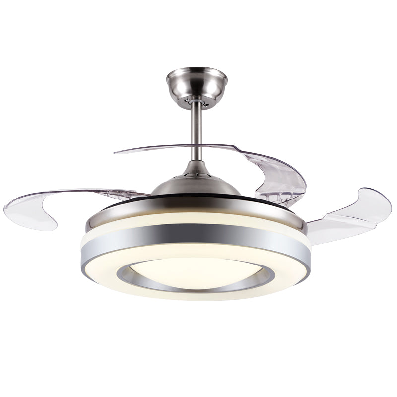 42" Silver Frame Invisible Ceiling Fan with Light DS-FZ47