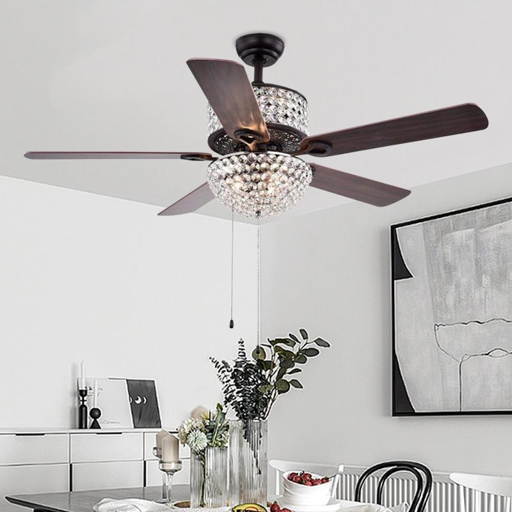 52" 5-Leaf Crystal Fan Chandelier DS-LX30