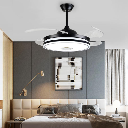 42" Colorful Bluetooth Music Invisible Ceiling Fan with Light DS-FR33