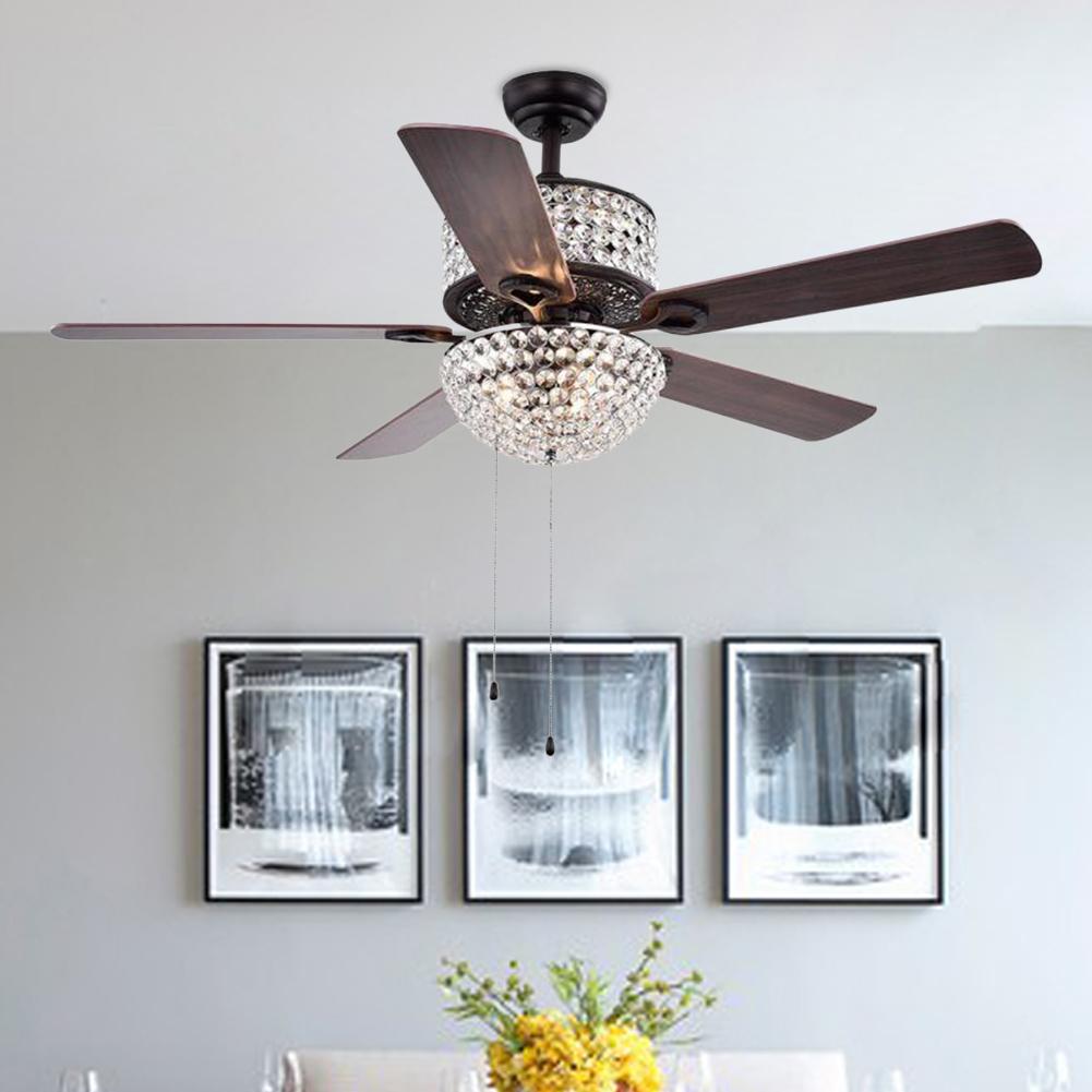 52" 5-Leaf Crystal Fan Chandelier DS-LX30