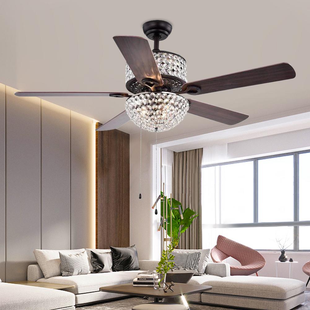 52" 5-Leaf Crystal Fan Chandelier DS-LX30