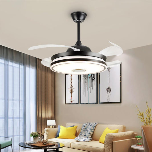 42" Colorful Bluetooth Music Invisible Ceiling Fan with Light DS-FR33