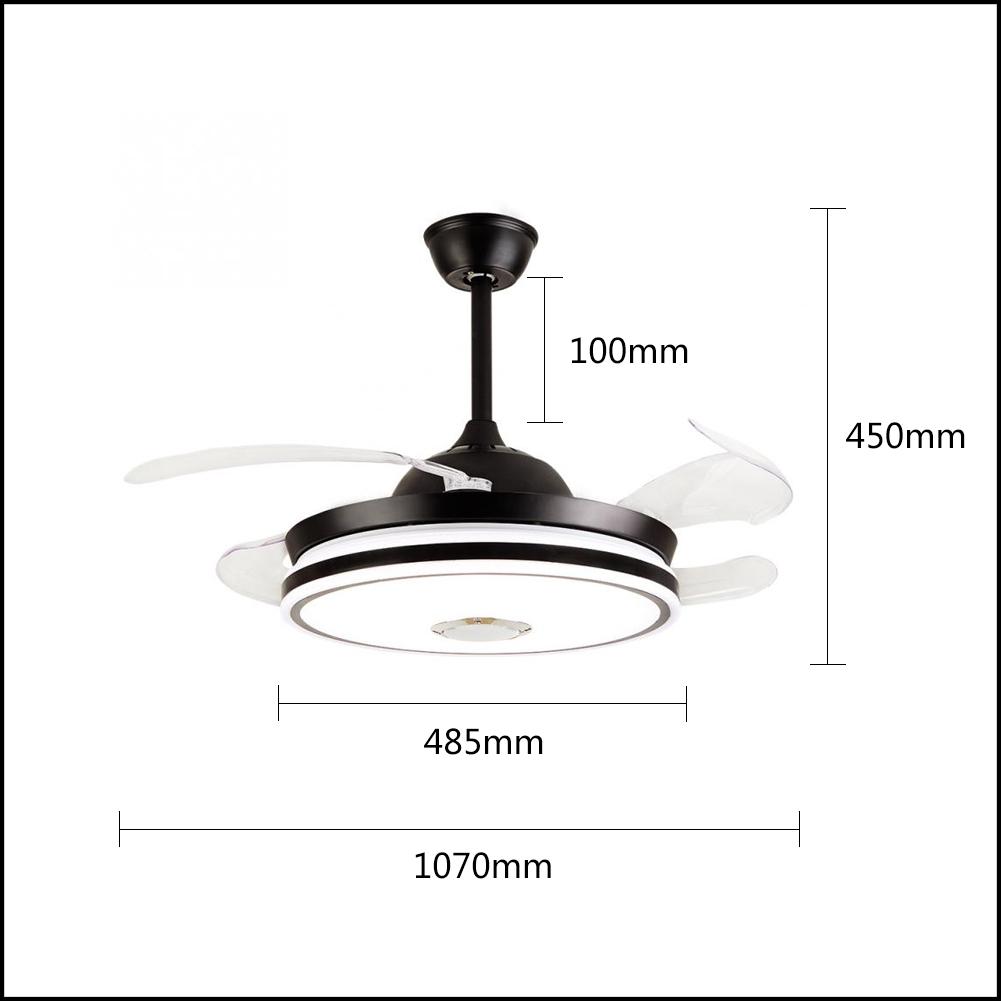 42" Colorful Bluetooth Music Invisible Ceiling Fan with Light DS-FR33