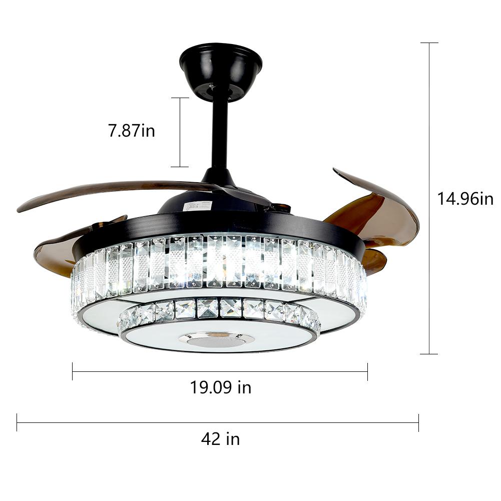 42" Frequency Conversion Bluetooth Ceiling Fan with Light DS-FR48