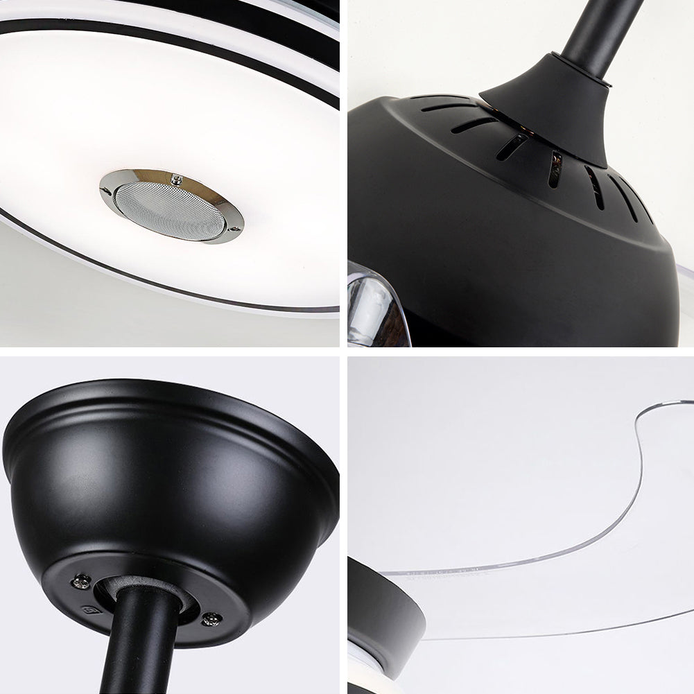 42" Colorful Bluetooth Music Invisible Ceiling Fan with Light DS-FR33