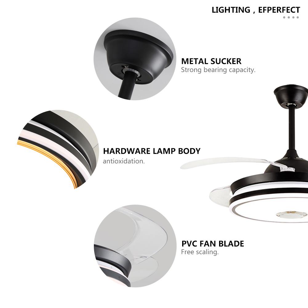 42" Colorful Bluetooth Music Invisible Ceiling Fan with Light DS-FR33