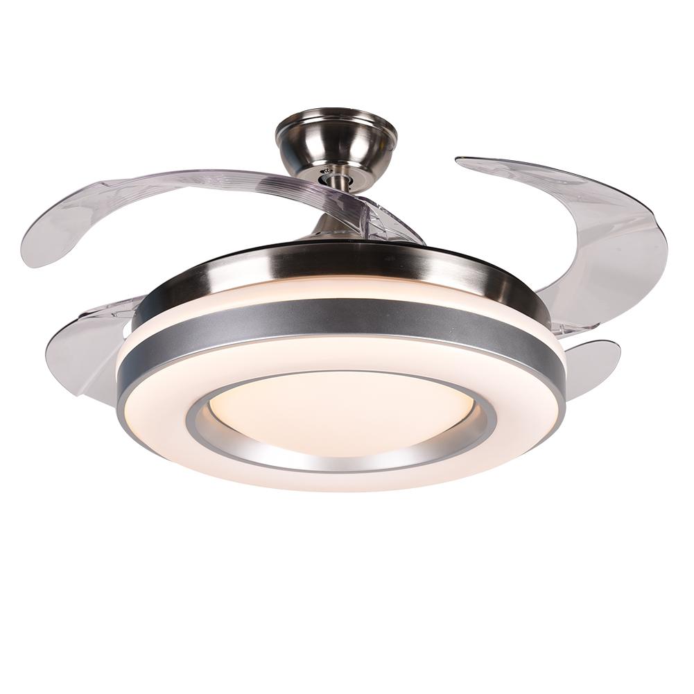 42" Silver Frame Invisible Ceiling Fan with Light DS-FZ47