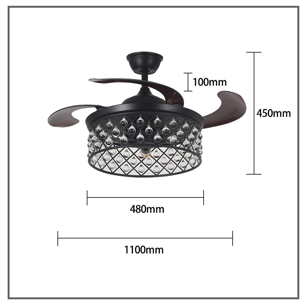 Variable Frequency Crystal Ceiling Fan with Light DS-FH85