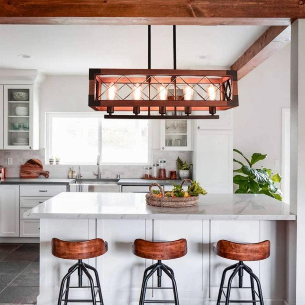 Iron Art Wood Color Chandelier DS-DY27