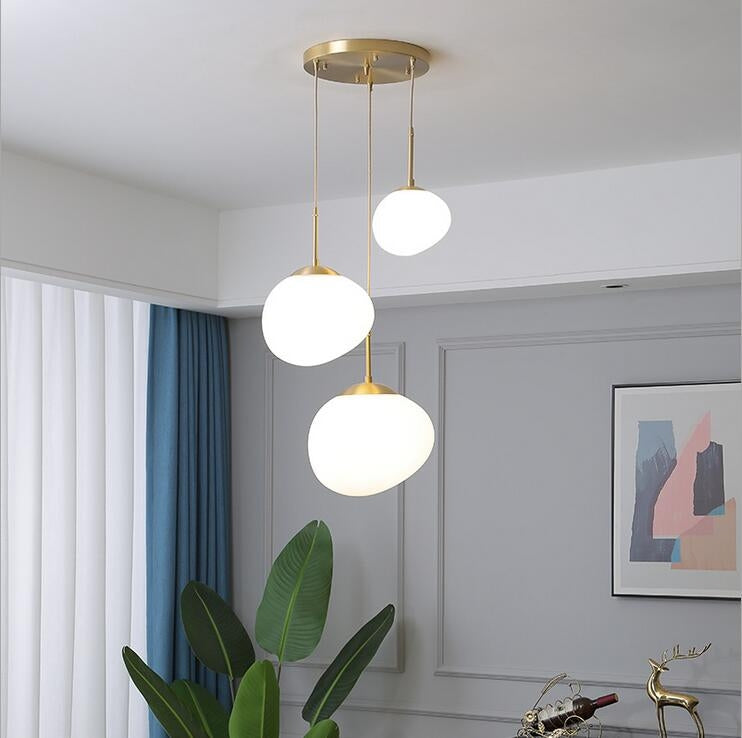 3-Light White Simple Chandelier DS-DY17