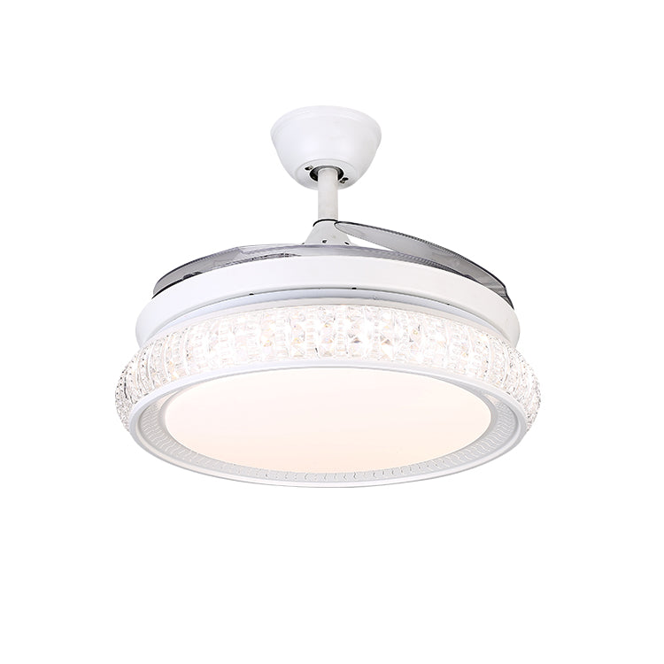 42" White Invisible Ceiling Fan with Light DS-FZ51