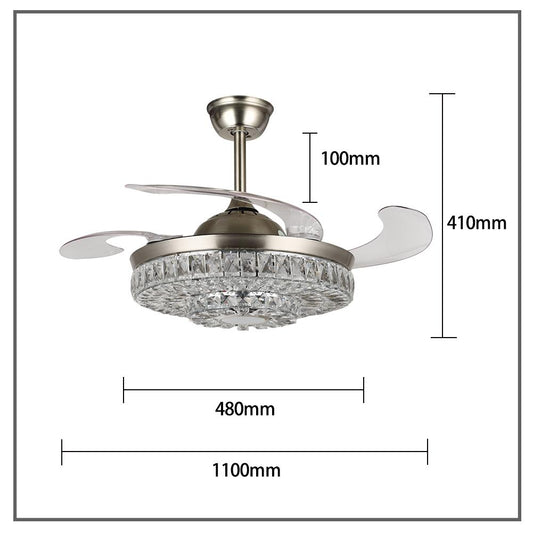 42" Fashion Bluetooth Crystal Ceiling Fan with light DS-FH31