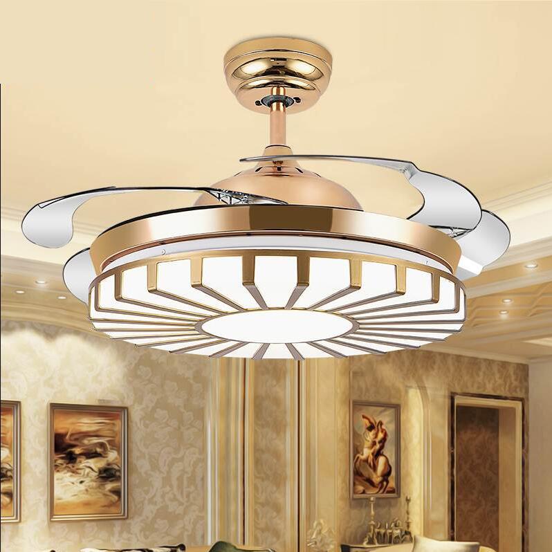42" Gold Striped Ceiling Fan with Light