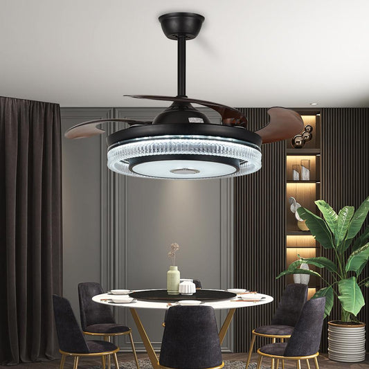 42" Classic Variable Frequency Crystal Ceiling Fan with Light DS-FH16