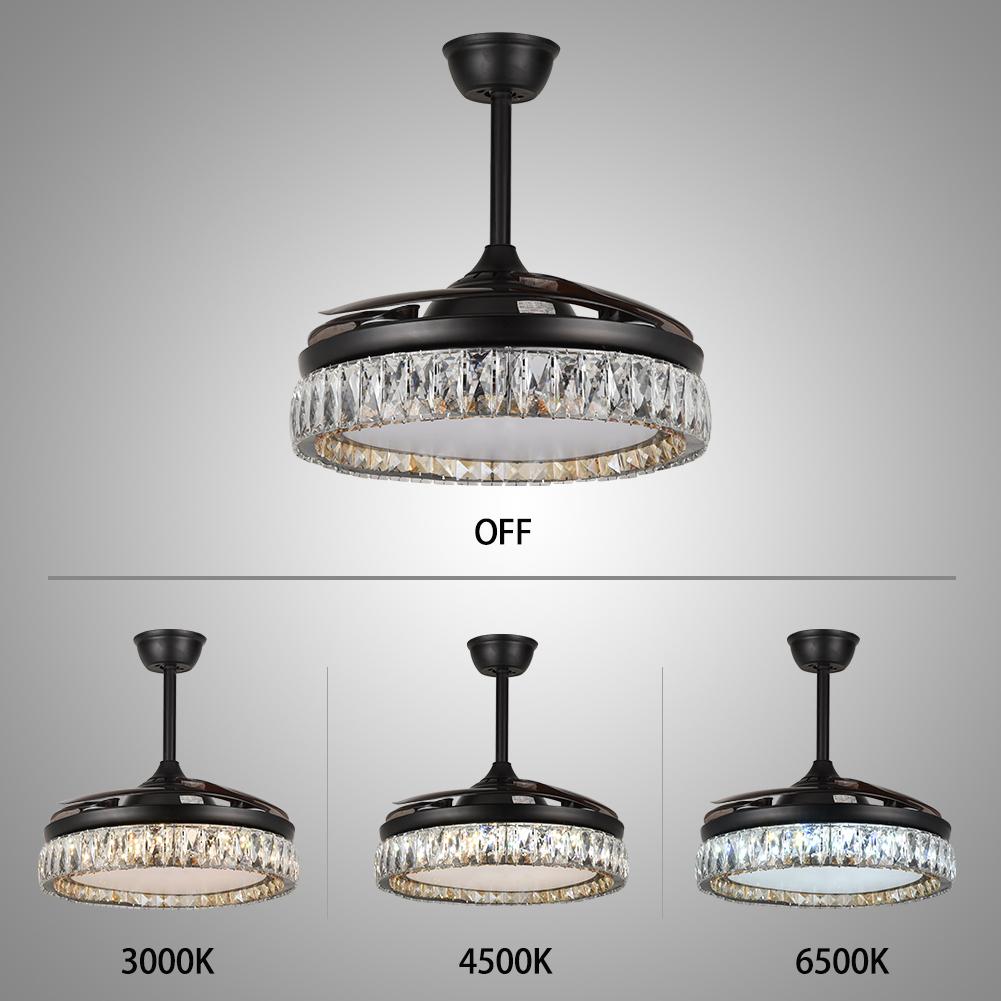 42" Simple Variable Frequency Crystal Ceiling Fan with Light DS-FH21
