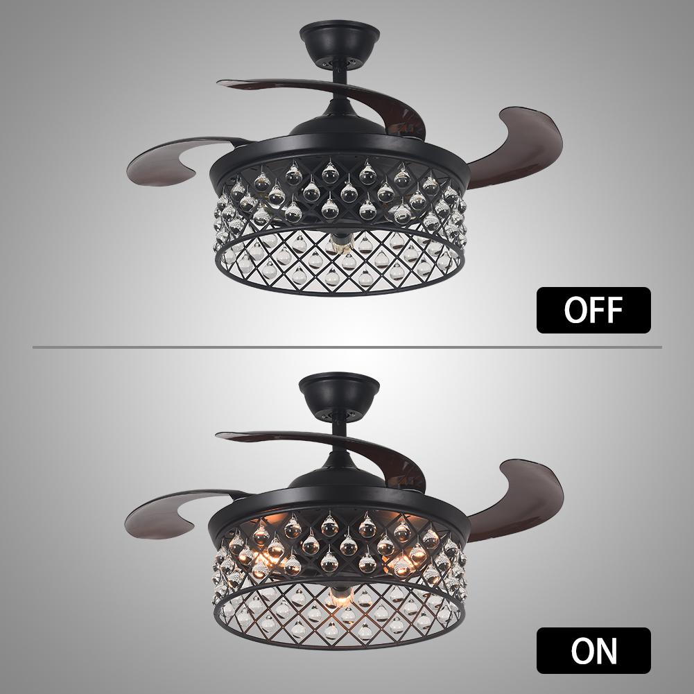 Variable Frequency Crystal Ceiling Fan with Light DS-FH85