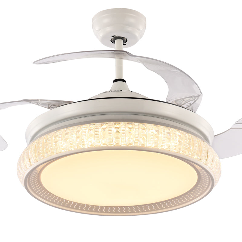 42" White Invisible Ceiling Fan with Light DS-FZ51