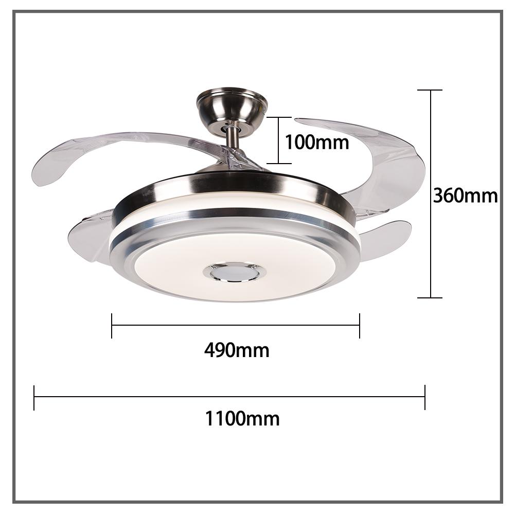 42" Bluetooth Three-Tone-Light Fan with Light DS-FZ05