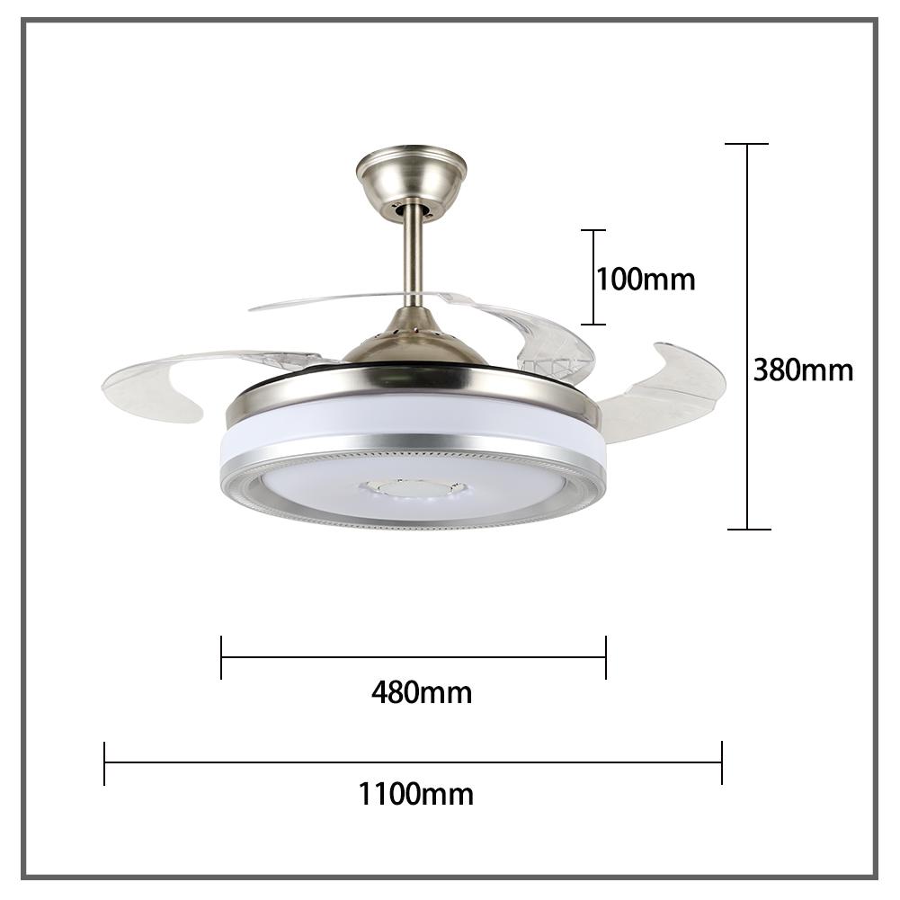 42" Bluetooth Invisible Ceiling Fan with Light DS-FZ194