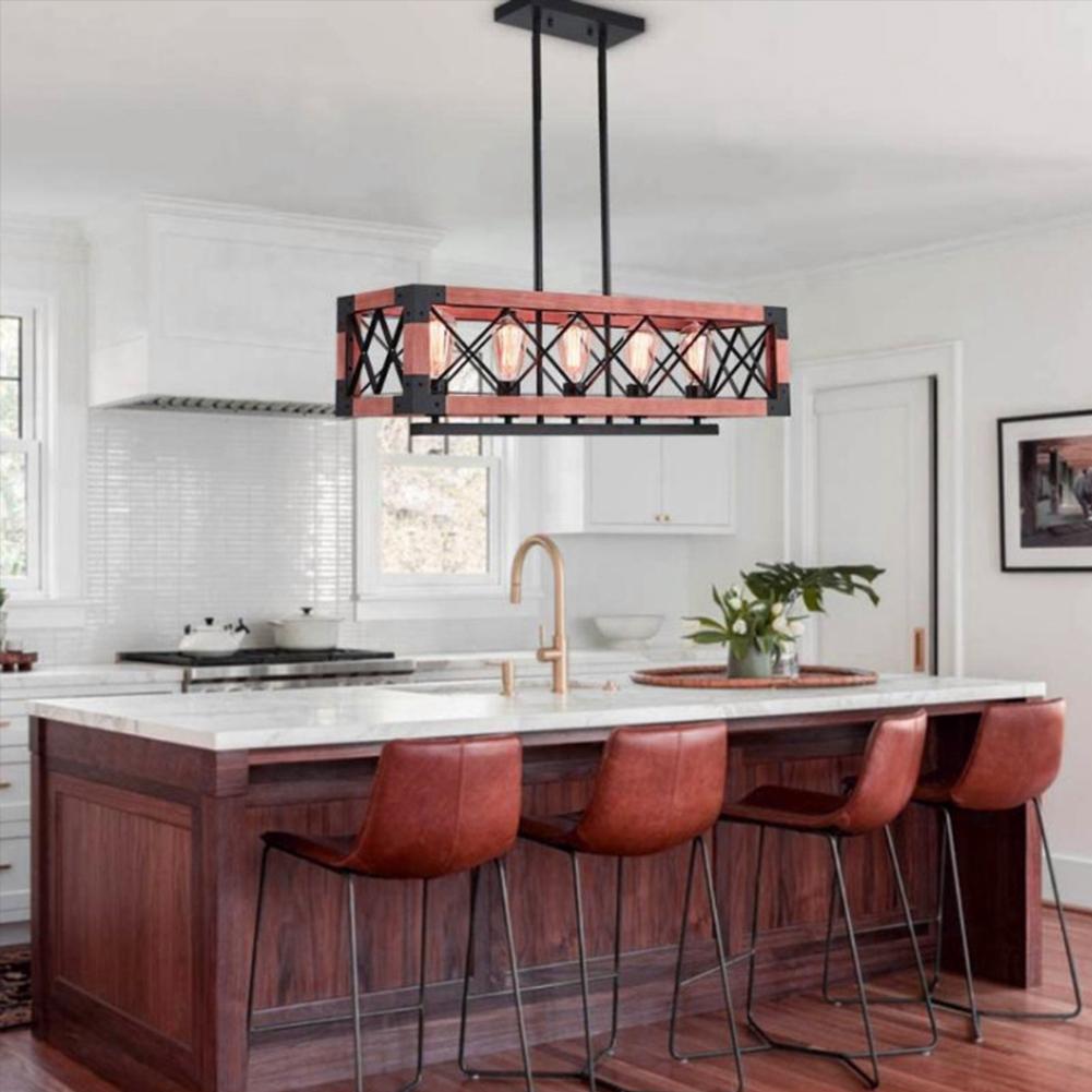 Iron Art Wood Color Chandelier DS-DY27