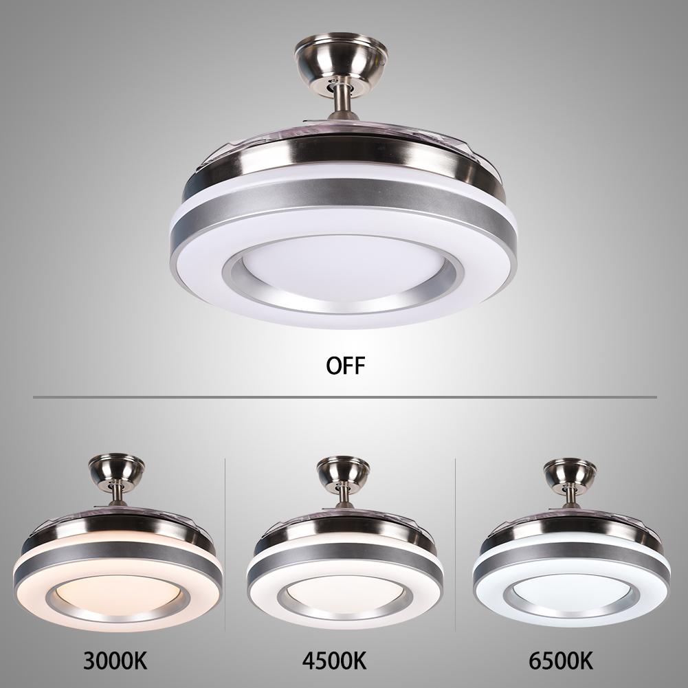 42" Silver Frame Invisible Ceiling Fan with Light DS-FZ47
