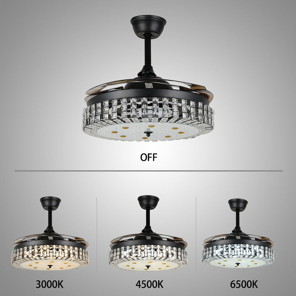 42" 4-Circle Crystal LED Invisible Fan with Light DS-FZ110
