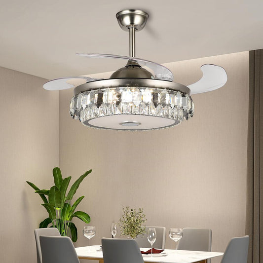 42" Fashion Crystal Bluetooth Ceiling Fan with Light DS-FH34