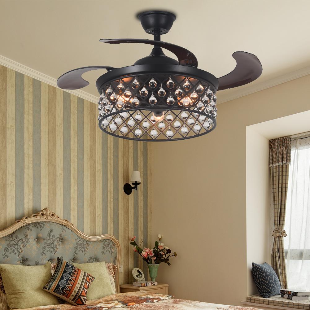 Variable Frequency Crystal Ceiling Fan with Light DS-FH85