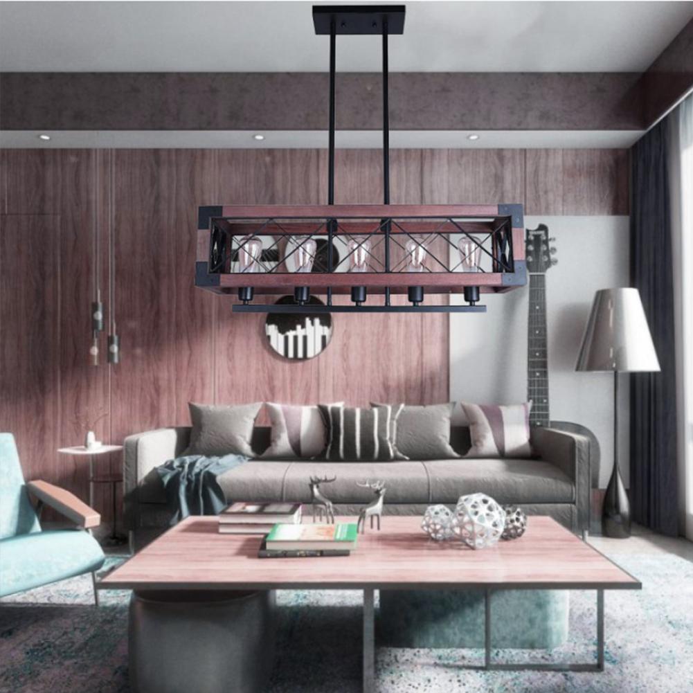 Iron Art Wood Color Chandelier DS-DY27