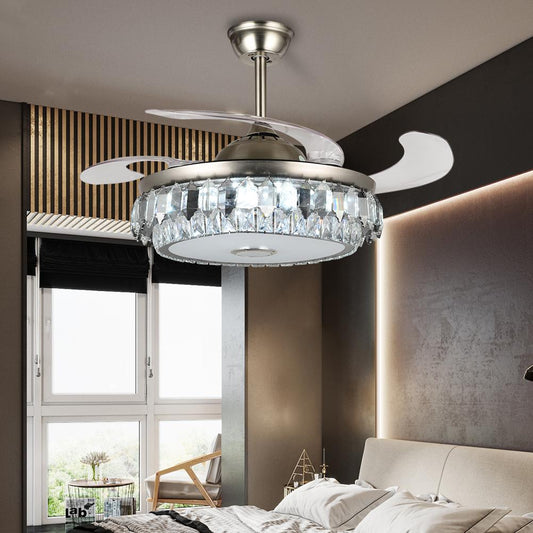 42" Fashion Crystal Bluetooth Ceiling Fan with Light DS-FH34