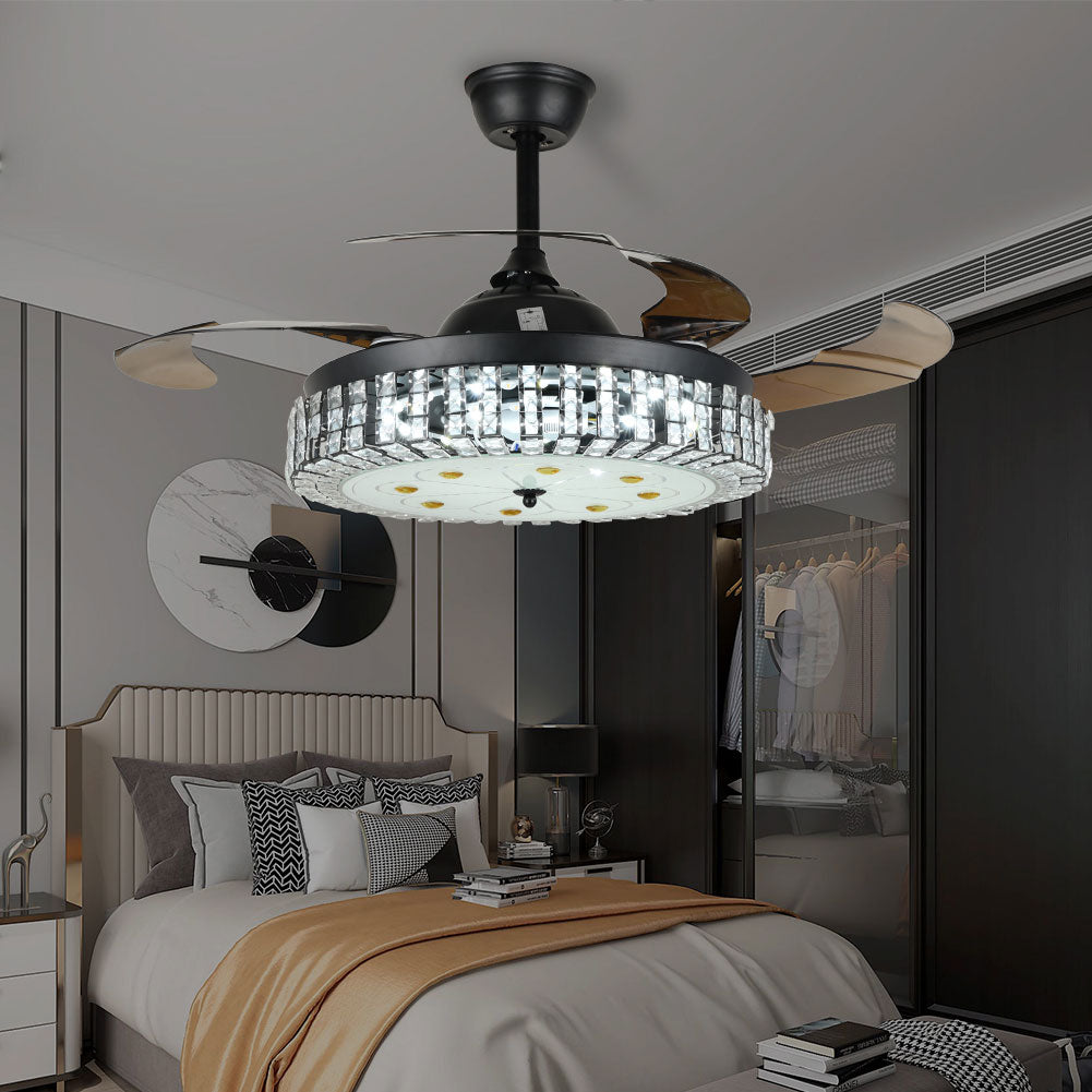 42" 4-Circle Crystal LED Invisible Fan with Light DS-FZ110