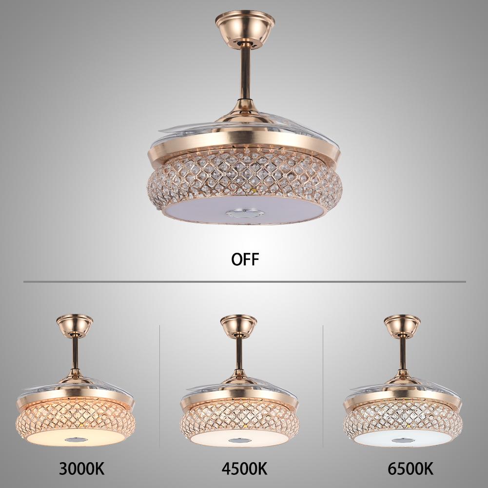 42" Golden Living Room Ceiling Invisible Fan with Light DS-FH43