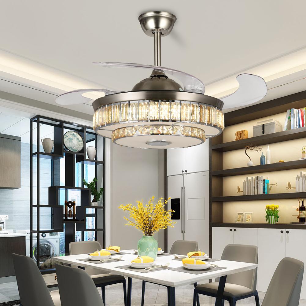 42" Variable Frequency Crystal Bluetooth Ceiling Fan with Light DS-FH24