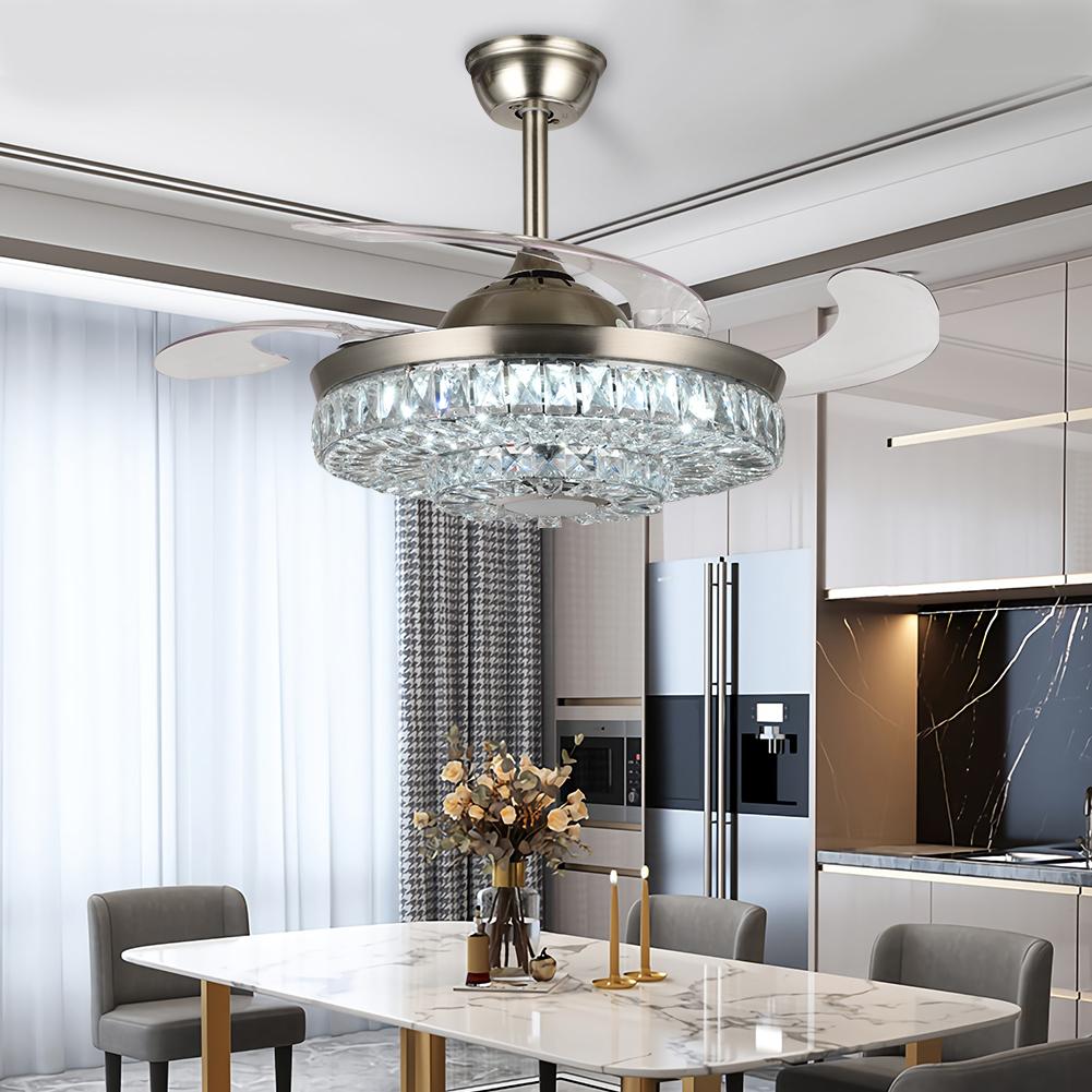 42" Fashion Bluetooth Crystal Ceiling Fan with light DS-FH31