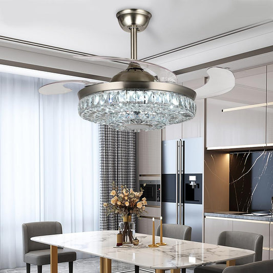 42" Fashion Bluetooth Crystal Ceiling Fan with light DS-FH31