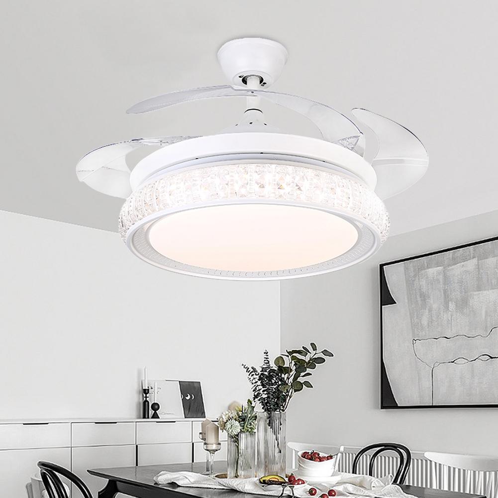 42" White Invisible Ceiling Fan with Light DS-FZ51