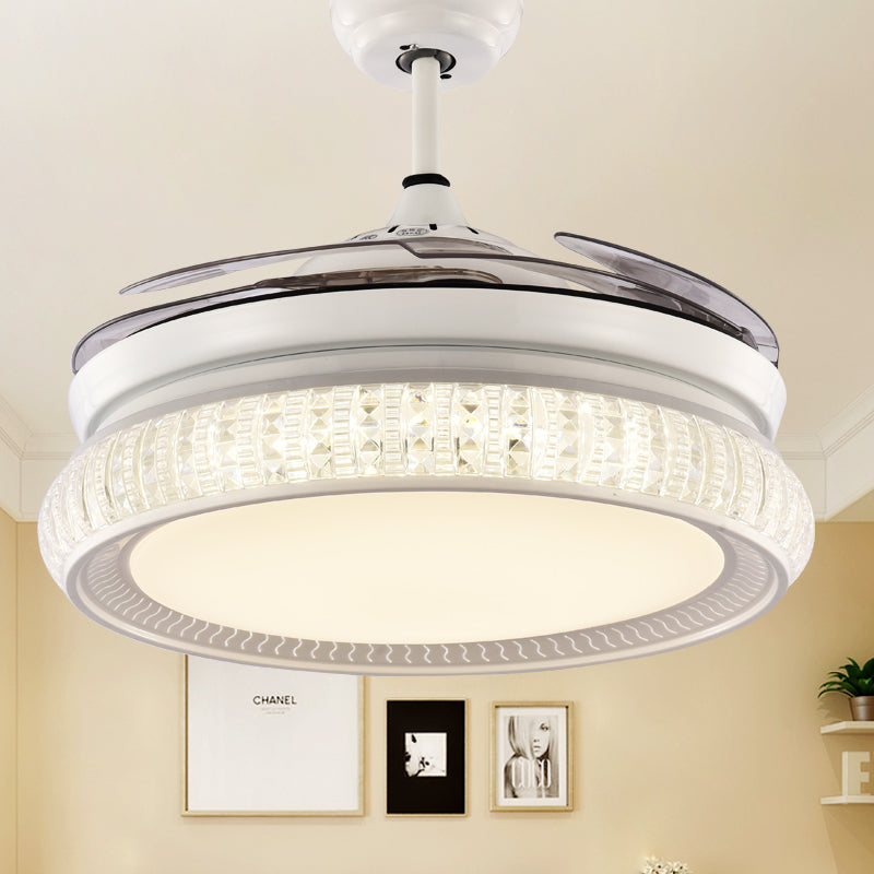 42" White Invisible Ceiling Fan with Light DS-FZ51
