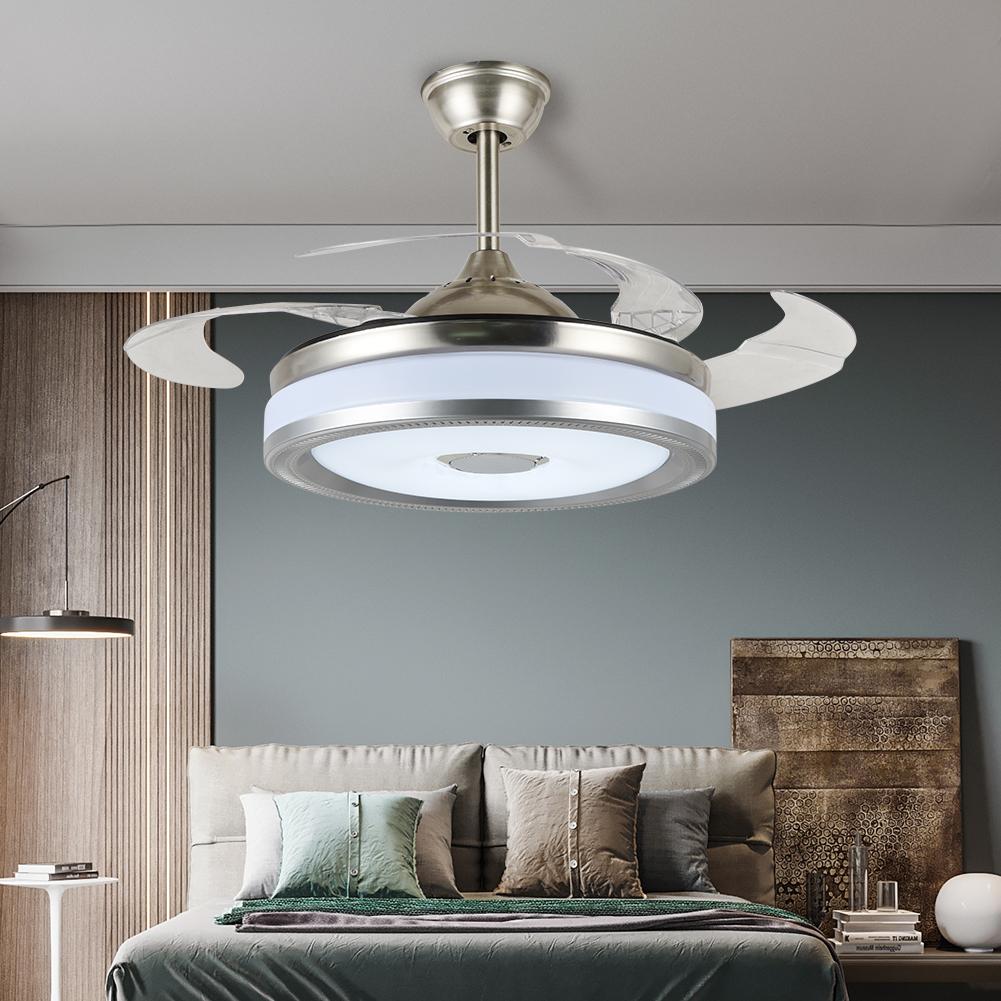 42" Bluetooth Invisible Ceiling Fan with Light