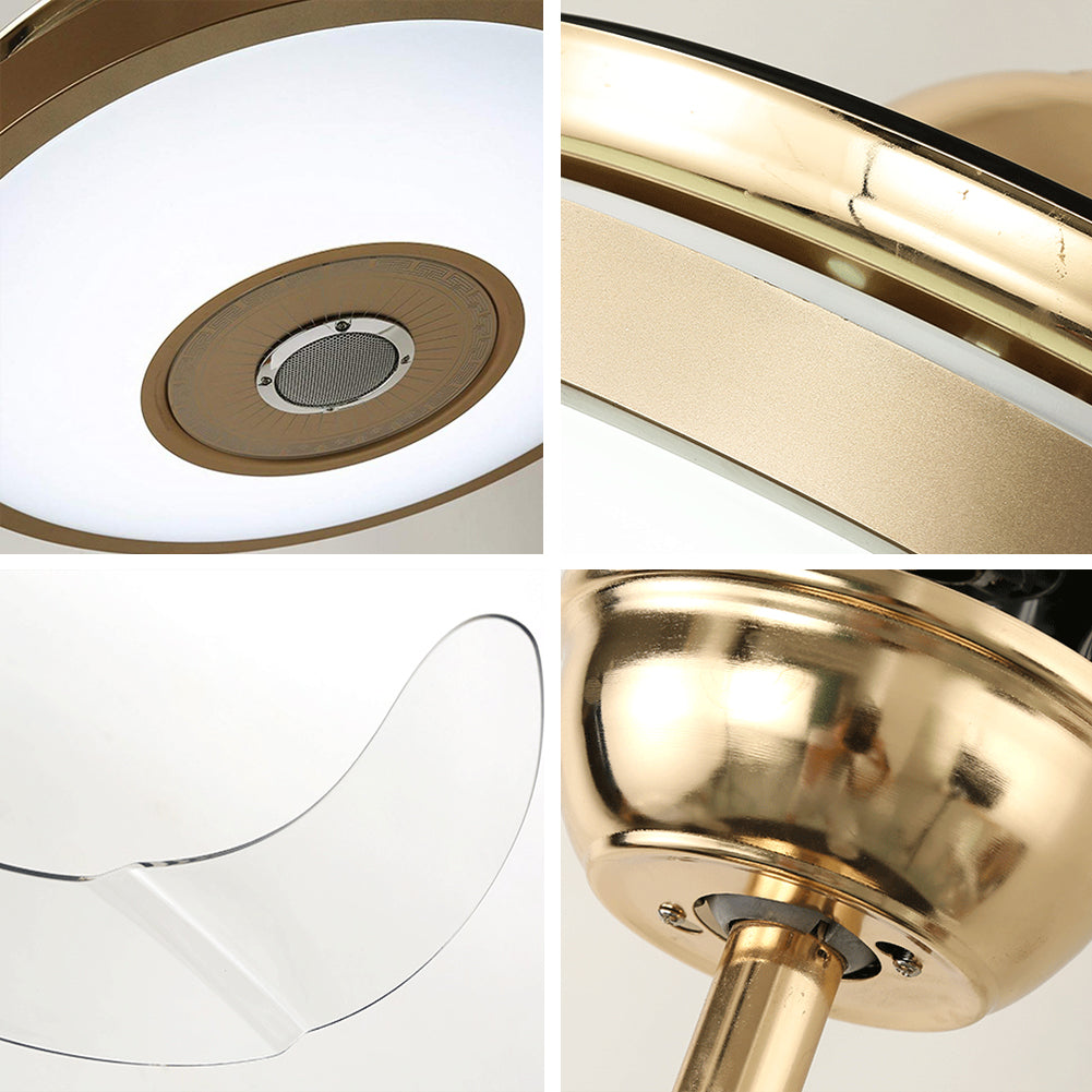 Bluetooth Speaker Seven Color Dimming Fan Chandelier DS-LN110