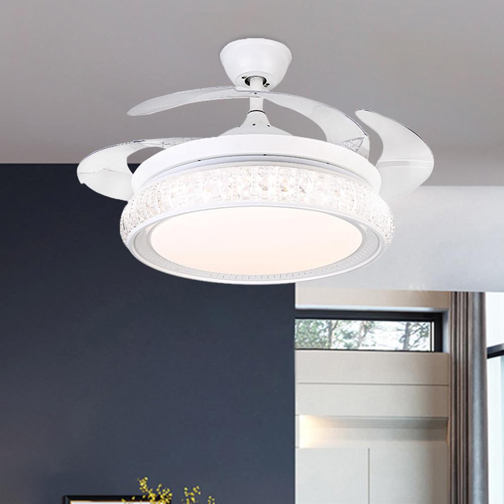 42" White Invisible Ceiling Fan with Light DS-FZ51