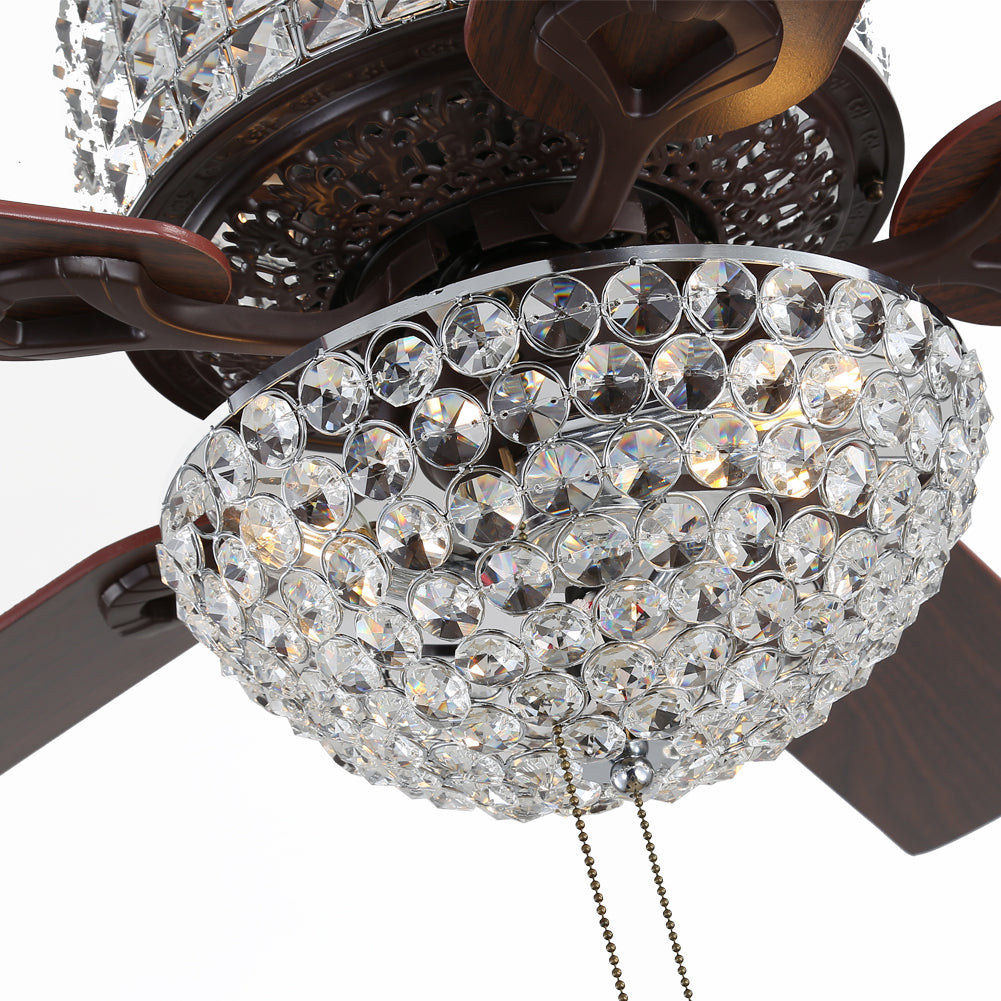 52" 5-Leaf Crystal Fan Chandelier DS-LX30
